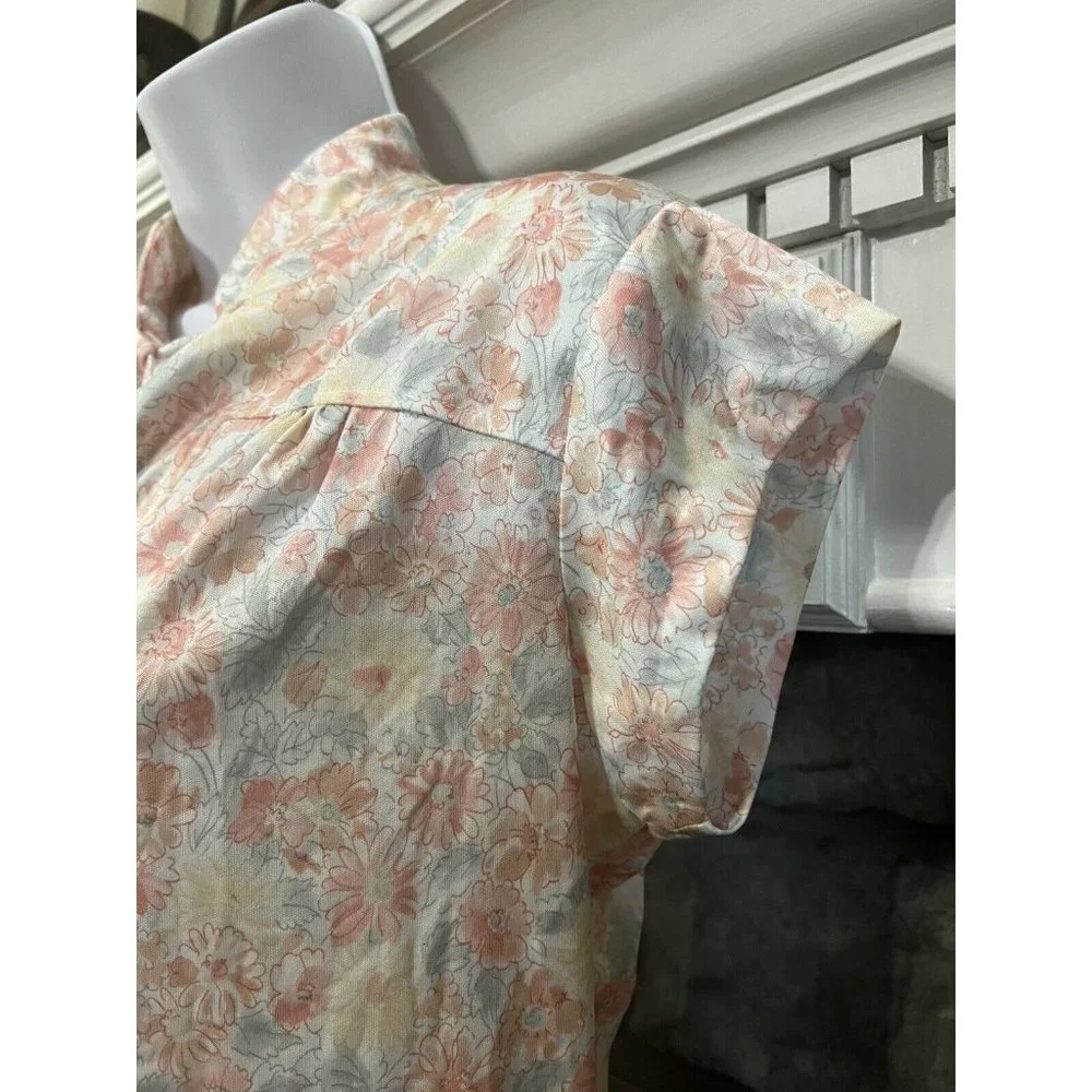 Vtg 70s 80s Liberty Floral Matching‎ Skirt & Top Sz M/L Pastel Cottagecore